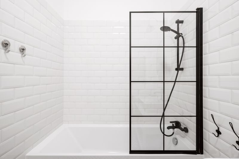 Square Shower with Black Frame